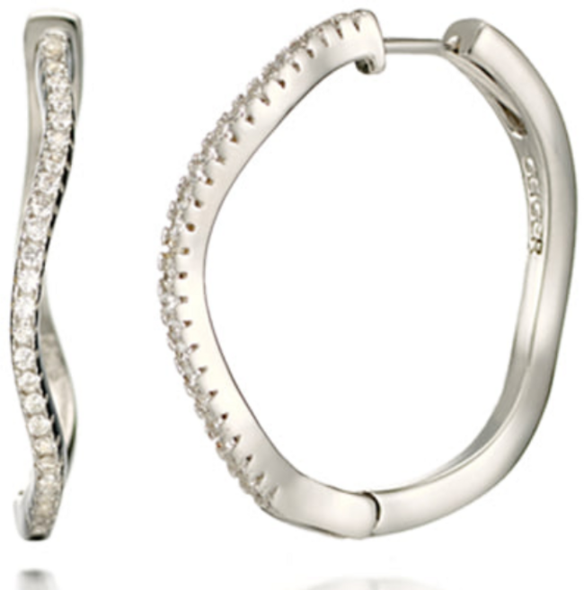 [가이거] 물결 원터치 실버 귀걸이 GISVEE017