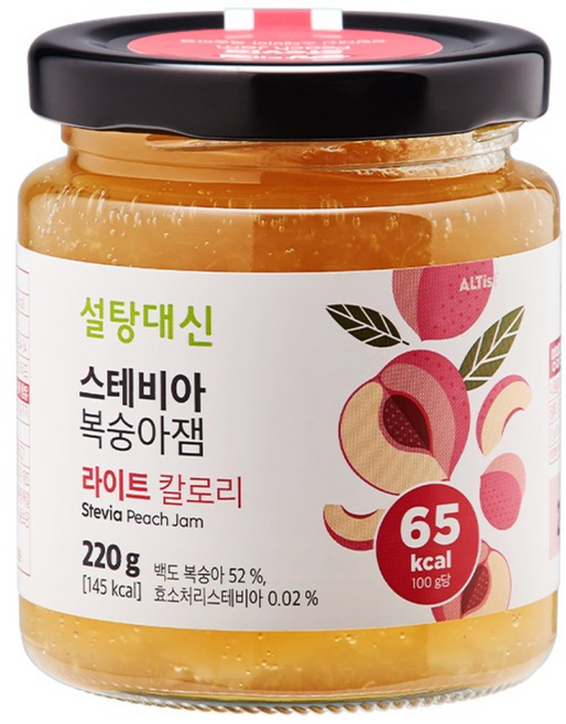 설탕대신 스테비아 복숭아잼, 220g, 1개