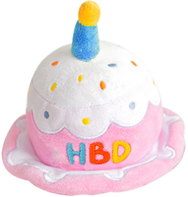 바잇미 HBD 생일 케이크 강아지 모자, 혼합색상, 1개