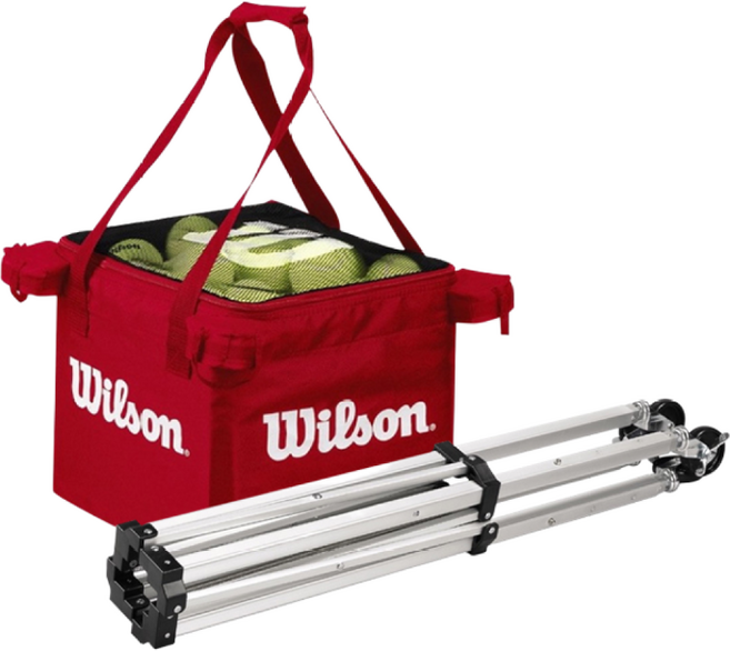 윌슨 휴대용 테니스 공 교육 바구니 티칭카트 WRZ541000, 1개