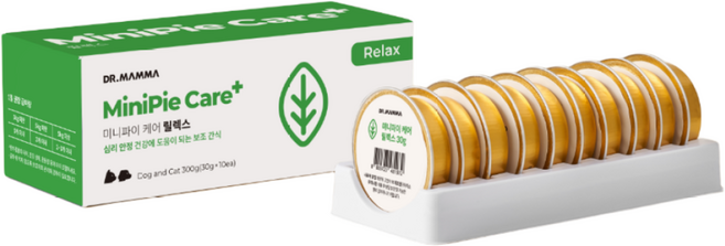 [공식몰]닥터맘마 미니파이 케어 강아지 고양이 처방 습식 캔 간식 30gx10캔, 300g, 1개, 릴렉스(스트레스)