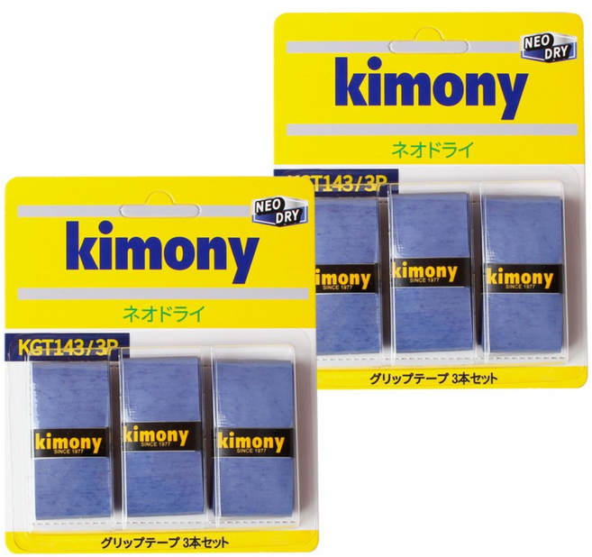키모니 배드민턴 테니스 라켓 땀흡수 네오드라이 건식그립 3개입, 블루, 2세트