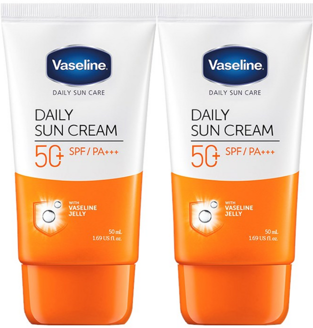 바세린 데일리 선크림 SPF50+ PA+++, 50ml, 2개