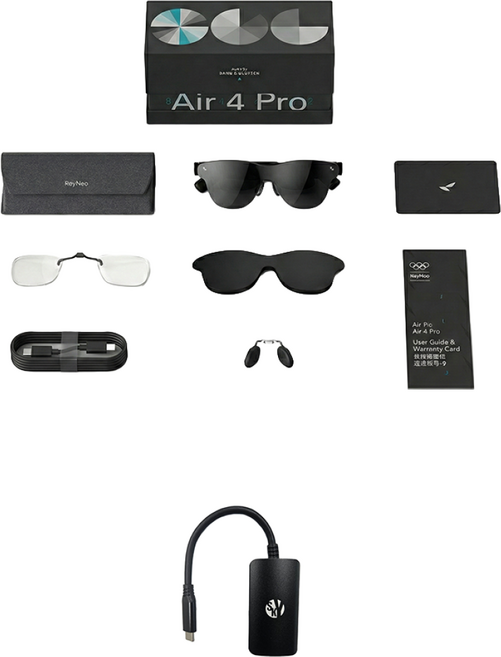 TCL RayNeo Air4 Pro + 65W 충전허브[공식스토어] / AR글래스 / Bang Olufsen Audio / HDR지원 / 스마트안경, 1개, RayNeo Air4 Pro/XRGF39