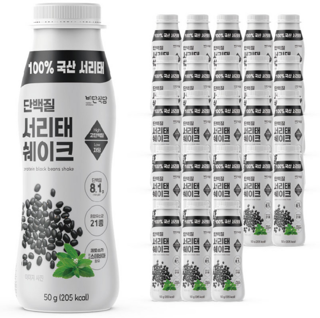 비단식당 한끼식사 단백질 서리태쉐이크, 50g, 24개