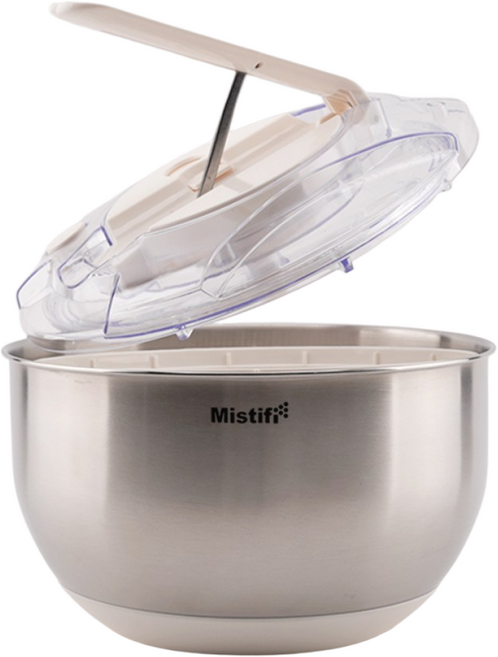 미스티파이 304 스텐레스 믹싱볼 야채탈수기 마스터 샐러드 스피너 스튜디오 세트 3in1 만능채칼 6종+내열밀폐뚜껑 포함, 1개, 스텐레스 화이트