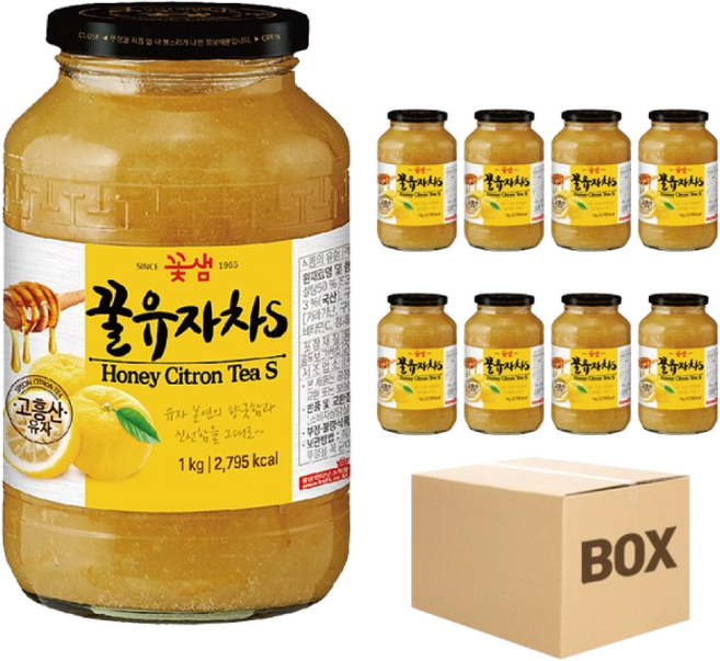 꽃샘 꿀유자차S, 1kg, 1개입, 8개