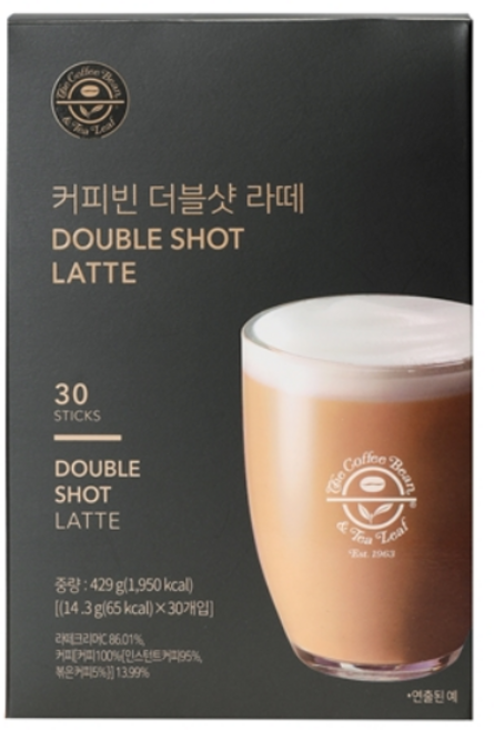 커피빈 더블샷 라떼 커피믹스, 14.3g, 30개입, 1개