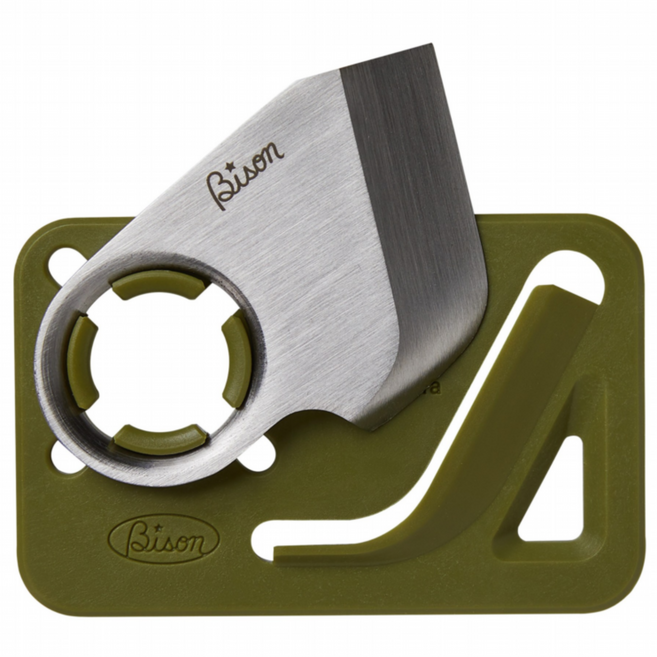 바이슨 기어스 키리다시 포켓 나이프 캠핑 EDC 우드크래프트 외날 5 mm, Military Green(Solid), 1개