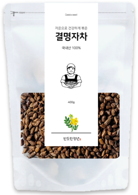 반듯한청년 국산 볶은 결명자 차 세척 햇 건조, 1개입, 400g, 1개
