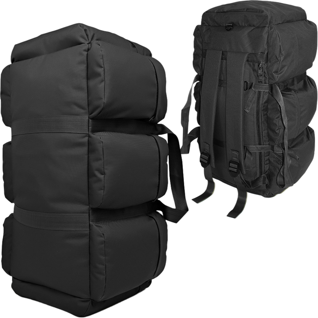 칼루스 아웃도어 더블백 100L 수납포켓 8개, 블랙, 1개