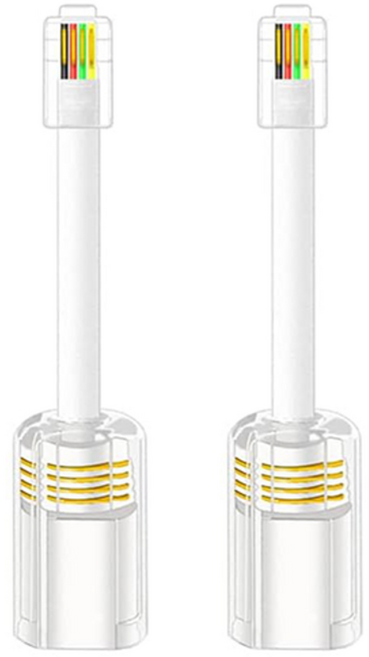 전화선 꼬임방지 RJ9 전화 수화기선 전화기선 꼬임방지기, 하얀색/White, 2개, PCDetangler-W