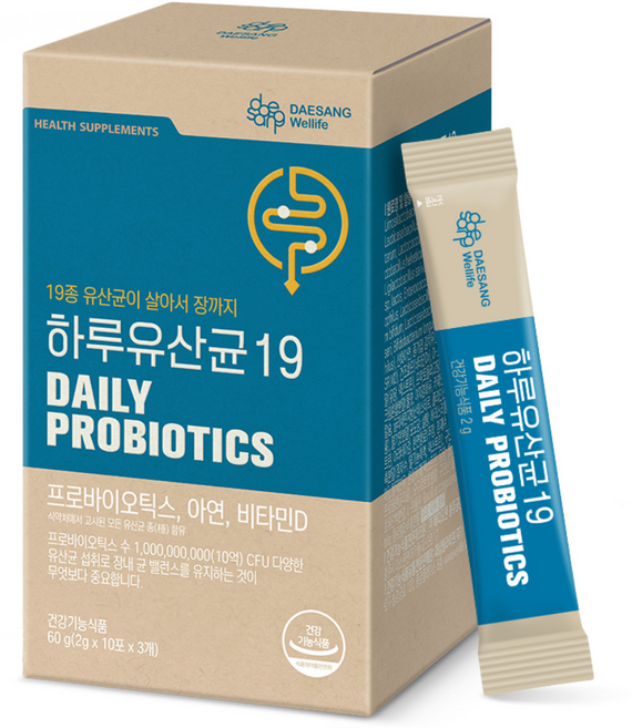 대상웰라이프 정품 하루 유산균 19, 60g, 1개