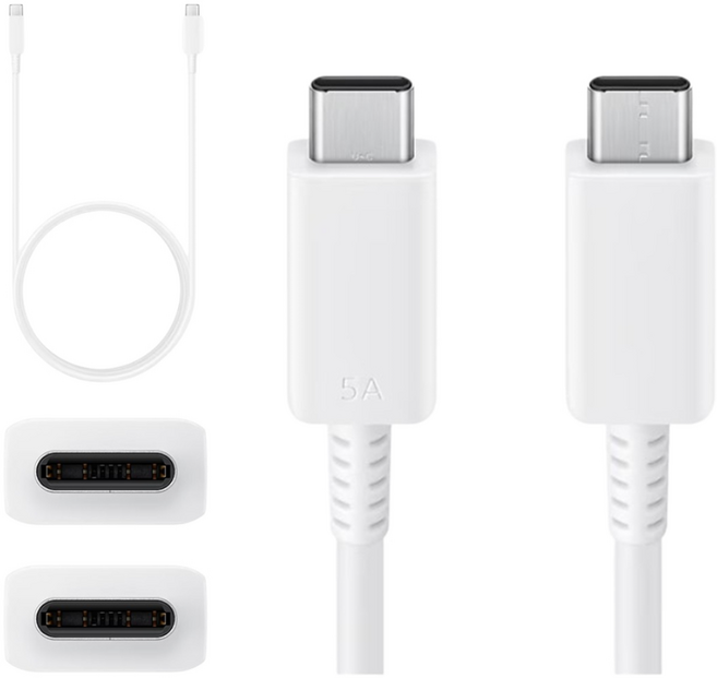 삼성 초고속충전 C to C 타입 정품 케이블 45W 1.8 미터 갤러시 탭 스마트폰 최대 pd 100w 데이터 케이블, 1개, 화이트, 1.8m