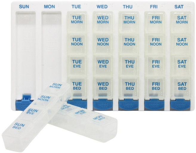 이지도즈 7일 + 일4회 약통 분리버튼형 랜덤색상, 1개