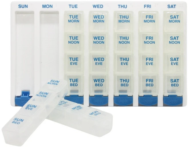 이지도즈 7일 + 일4회 약통 분리버튼형 랜덤색상, 1개 - 쿠팡