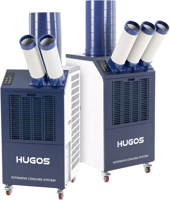 휴고스 산업용 이동식 고급형 2구 에어컨 +(집중냉방/프리필터/친환경냉매), 1)고급형 2구 에어컨(BCA-P6200)