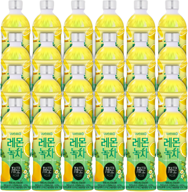 웰그린 스위츠 레몬녹차 제로 페트음료, 24개, 500ml