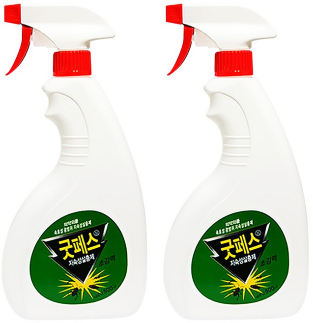 성진제약 굿페스500ml 살충제 바퀴벌레 모기 파리 진드기 각종해충벌레 박멸 안전인증 지속력살충제, 굿페스500ml x2개
