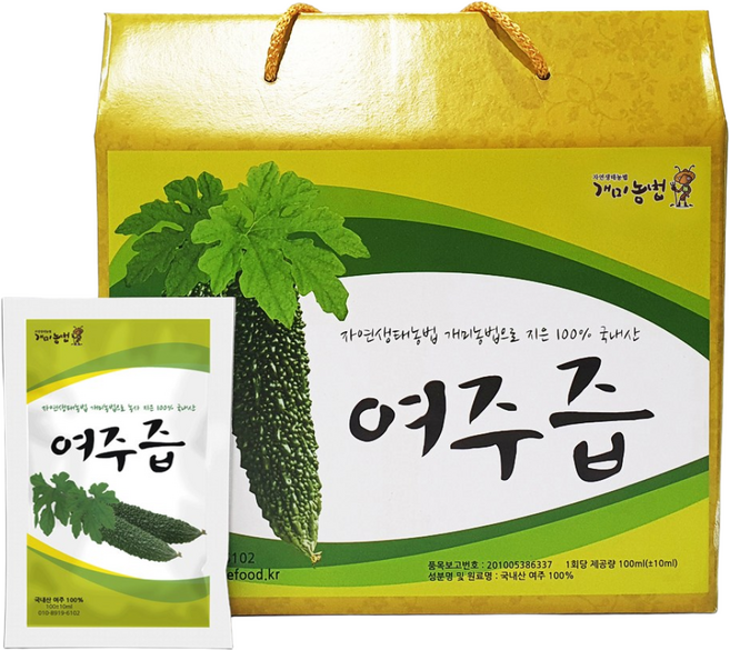 개미농법 여주즙 여주진액 60포 1박스 100ml 현대농원, 60개