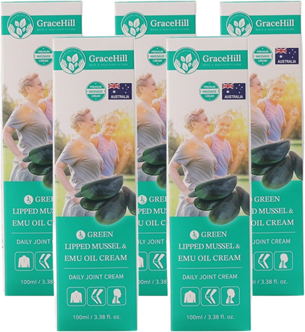 배연정 호주크림 초록홍합 에뮤오일 관절크림 뉴질랜드 초록입홍합 손목 허리 무릎 관절염, 5개, 100ml
