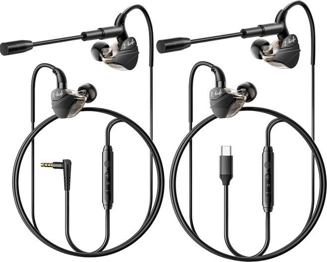 Essager 게이밍 붐마이크 유선 이어셋 AUX 이어폰 3.5mm/C타입 변환 케이블, 1세트, C 타입*3.5MM