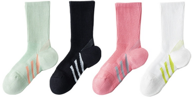 DITUZI 여성용 레깅스 헬스 러닝 기능성 장목 양말 4켤레