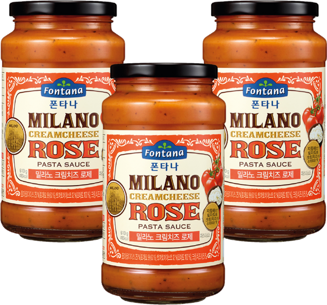 폰타나 밀라노 크림치즈 로제 파스타소스, 610g, 3개