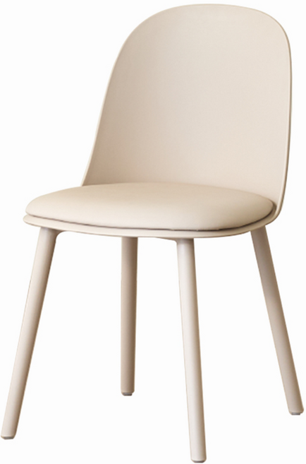 카페 인테리어 디자인 사출 플라스틱 식탁 의자, 2개, 베이지