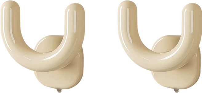 Bracketon 흡착식 욕실 슬리퍼 정리 고리, 베이지, 2개