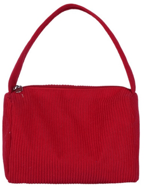 미소데이샵 코듀로이 손잡이 골덴 파우치 사각 가방