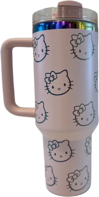 헬로키티 텀블러 대용량 1.18L텀블러 +빨대포함, 1개, 1.18L, 베이지 - 쿠팡