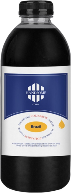 핸섬로스팅하우스 더치커피 브라질 세하도 콜드브루원액, 1L, 1개입, 4개입