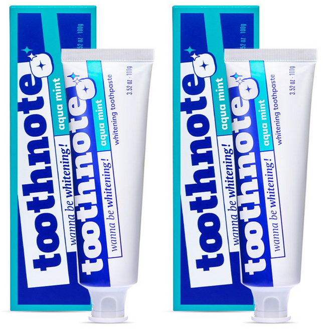 투스노트 미백 치약 아쿠아민트향, 2개, 100g