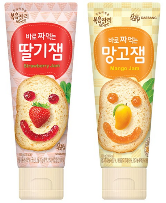 복음자리 짜먹는딸기잼100g+짜먹는망고잼100g, 1세트