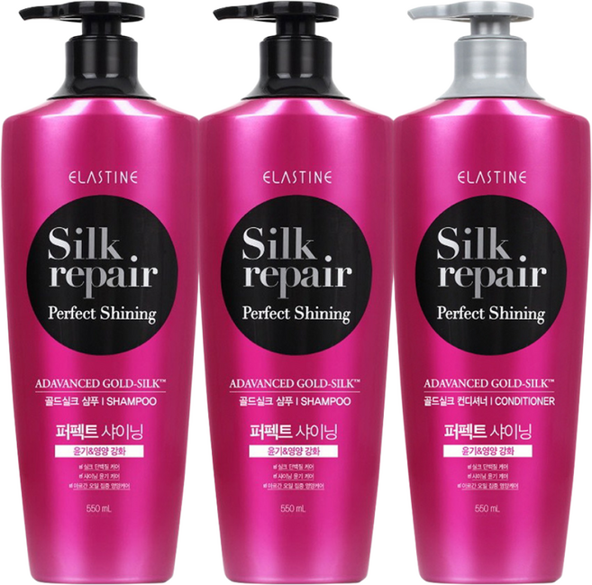 엘지생활건강 실크리페어 샤이닝 샴푸2개+린스1개 시그니처, 1세트