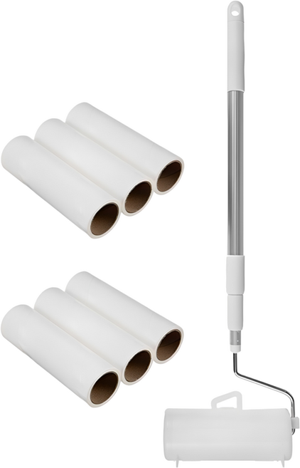 코멧 사선컷팅 테이프 클리너 3단 핸들 + 거치대 + 리필 7개 (16cm x 12m), 1세트