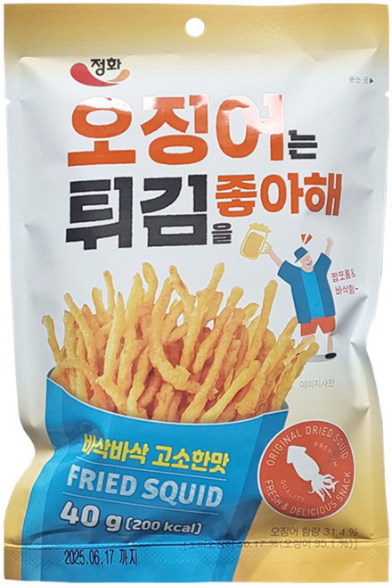 정화식품 오징어는튀김을좋아해 40g 10봉, 10개