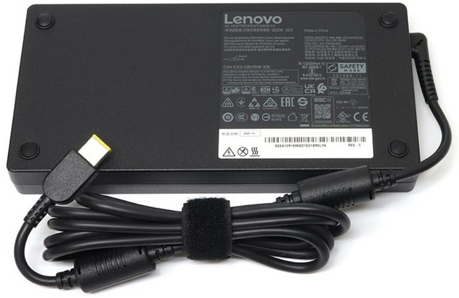 Lenovo 정품 20V 15A 300W 사각 슬림팁 어댑터 Legion 5 Pro 16ACH6 3080 3070 3060 전용 충전기, 1개