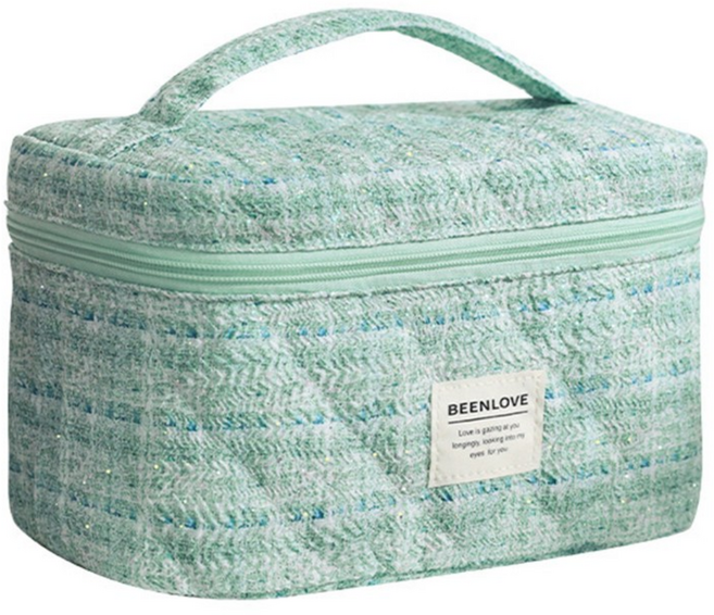 엘리다움 트위드 무드 대용량 토트 파우치 여행용 글리터 여성 손잡이 가방