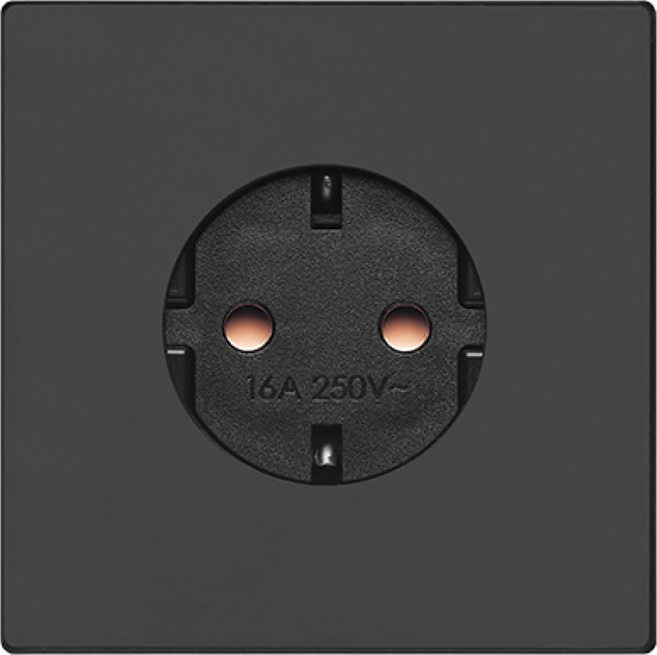 나노 유로 블랙 융스타일 접지콘센트 1구, 1개