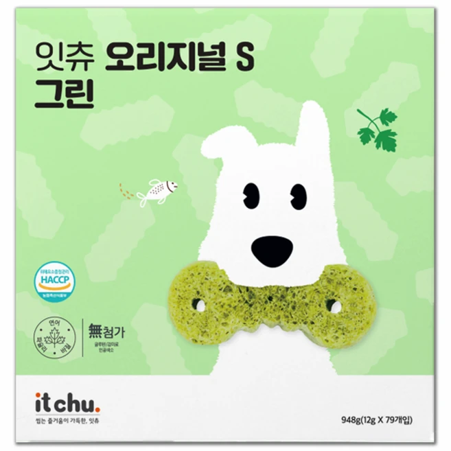 잇츄 강아지 덴탈껌 S 79p, 연어+파슬리, 948g, 1박스 - 쿠팡