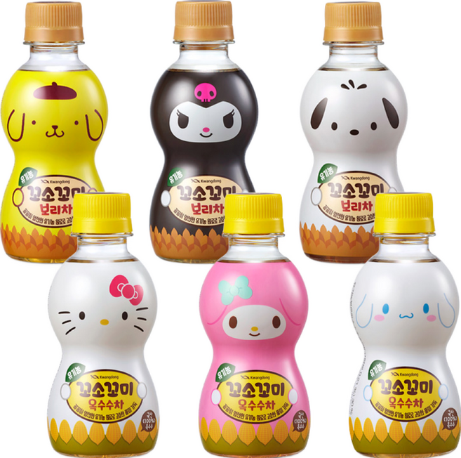 [광동직영] 꼬소꼬미 보리차 200ml x 20pet + 옥수수차 200ml x 20pet, 없음, 40개