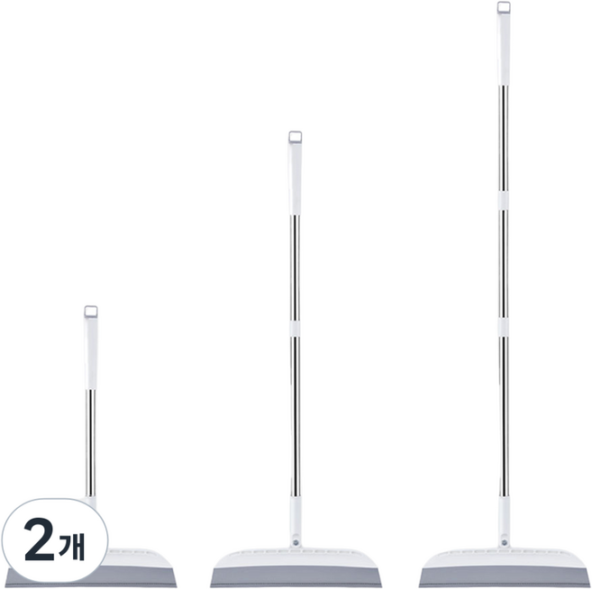 JoySmile 다용도 회전 실리콘 빗자루 스퀴지 길이조절 각도조절 먼지 물기제거 화장실 미용실, 그레이, 2개