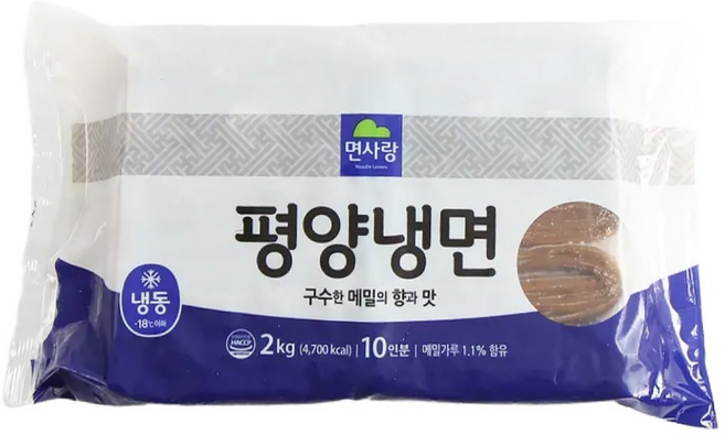 메밀첨가 평양냉면 가정용 업소용 대용량 냉면, 6개, 2kg