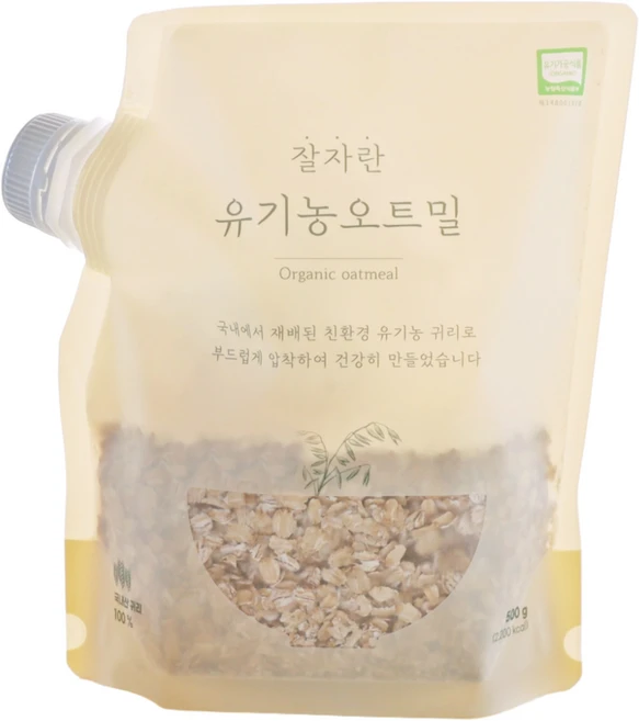 잘자란 유기농 오트밀, 500g, 1개 - 쿠팡