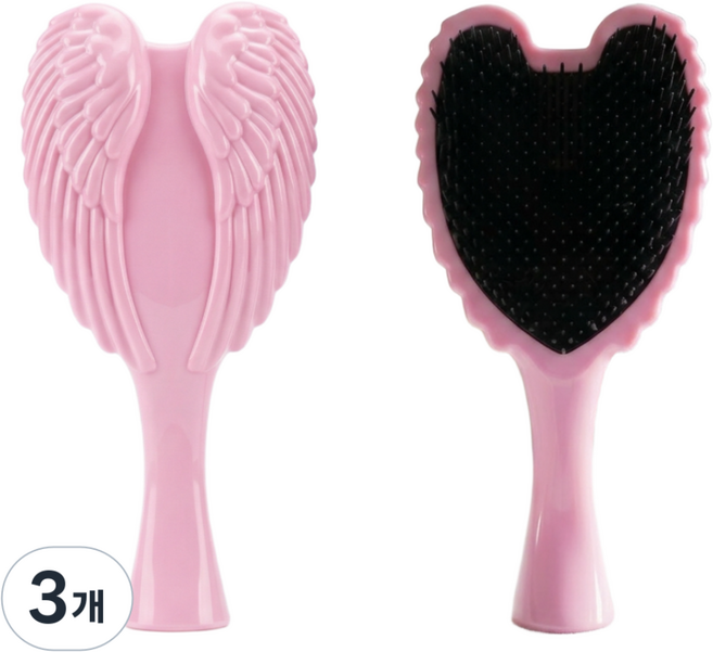 엔젤타입 헤어브러쉬 소프트터치 빗살 머리빗, 3개, 핑크/블랙모