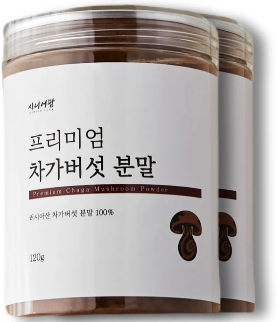 러시아 차가버섯 분말 100%, 120g, 2개 - 쿠팡