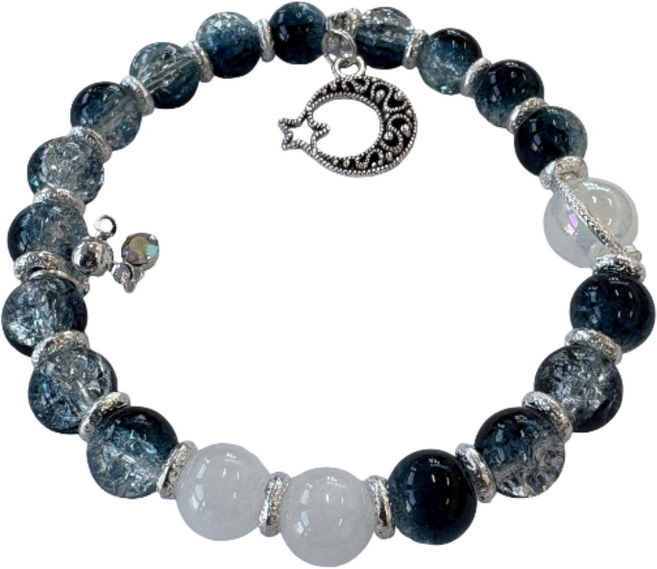 아센드 핸드 메이드 문라이트 블루 크리스탈 문스타 캐주얼 패션팔찌