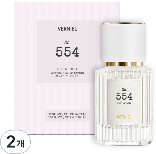 554 베르니엘 여자향수 과일향 프루티 플로럴향 플로리치 여성향수 고급 은은한 니치향수, 2개, 30ml